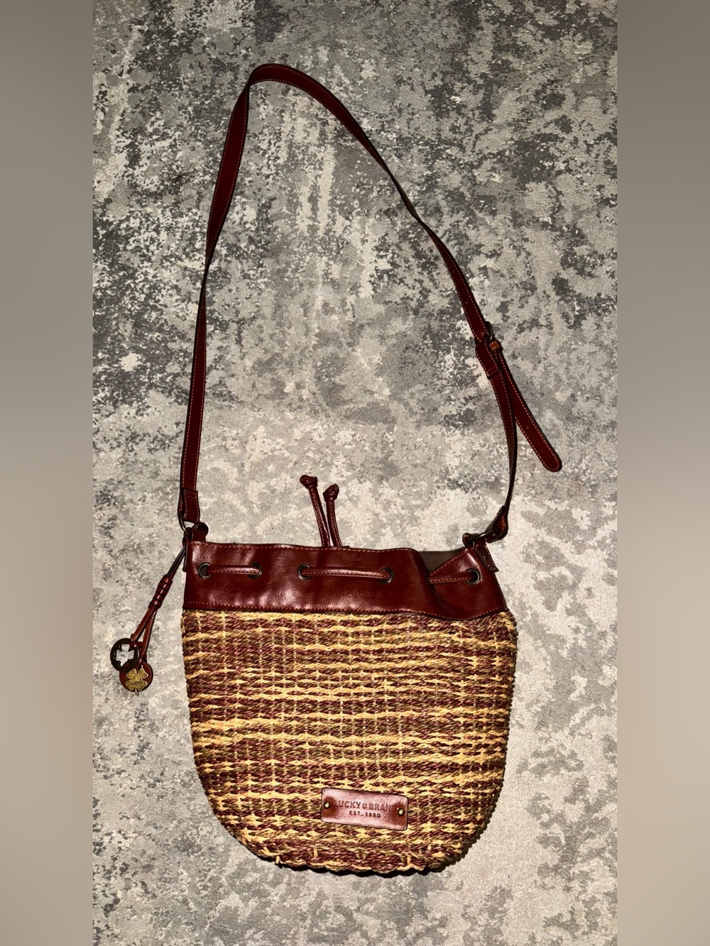 Lucky Brand Woven Bucket Crossbody